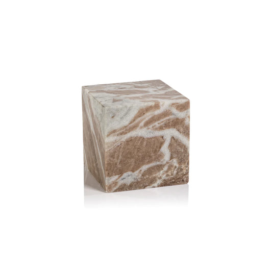 ARABESCATO MARBLE CUBE BOOKEND