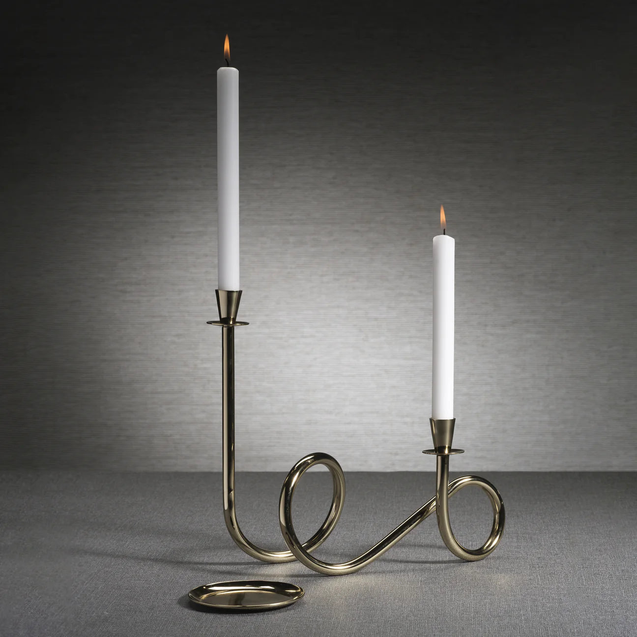 BREDA 2-TIER BRASS CANDLE HOLDER