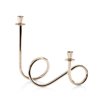 BREDA 2-TIER BRASS CANDLE HOLDER