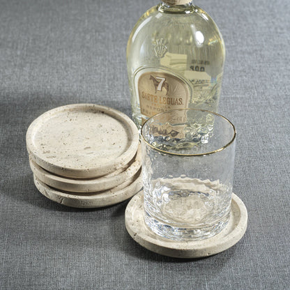 MARBLE TRAVERTINE COASTER (SET OF 4)
