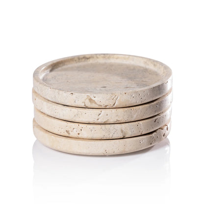 MARBLE TRAVERTINE COASTER (SET OF 4)
