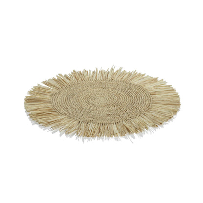 FRINGED PALM RAFFIA PLACEMAT